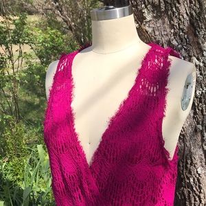 Free People Hot Pink Lace M